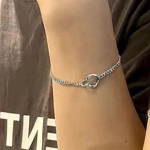 Bracelet double couche en acier titane unisexe style Harajuku coréen et japonais, style hip-hop, célébrités d'Internet_voghion.com