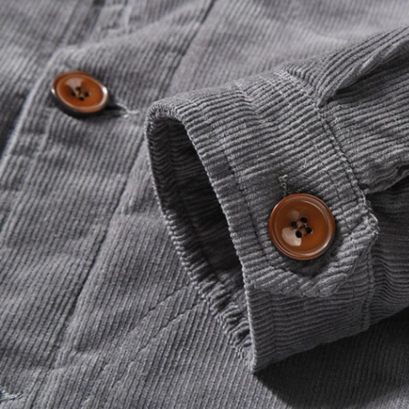 Winter Neue Cord Herrenjacke Turn-Down Casual Baumwollmantel mit Pelzkragen, warme Oberbekleidung für Männer 1852_voghion.com