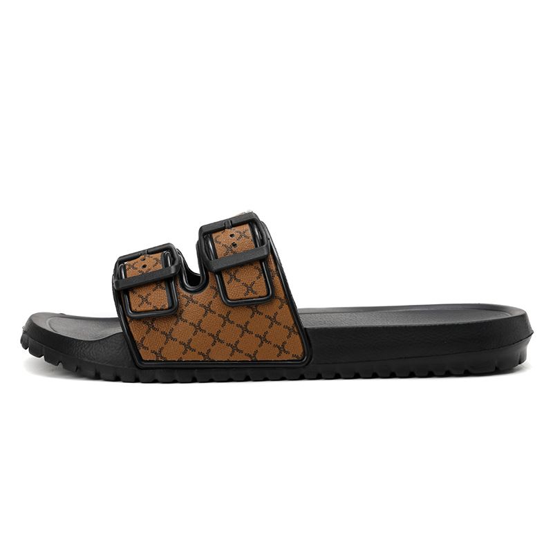 【】 Pantofole da uomo One Word con un tocco di alta qualità, blocco di colore, antiscivolo, antiodore, suola morbida leggera in EVA insapore,_voghion.com