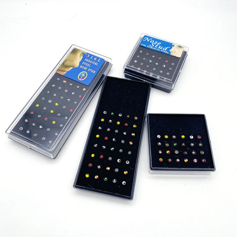 Unisex 24/40 in acciaio inossidabile boxed naso piercing naso goccia anello naso orecchini naso piercing corpo_voghion.com