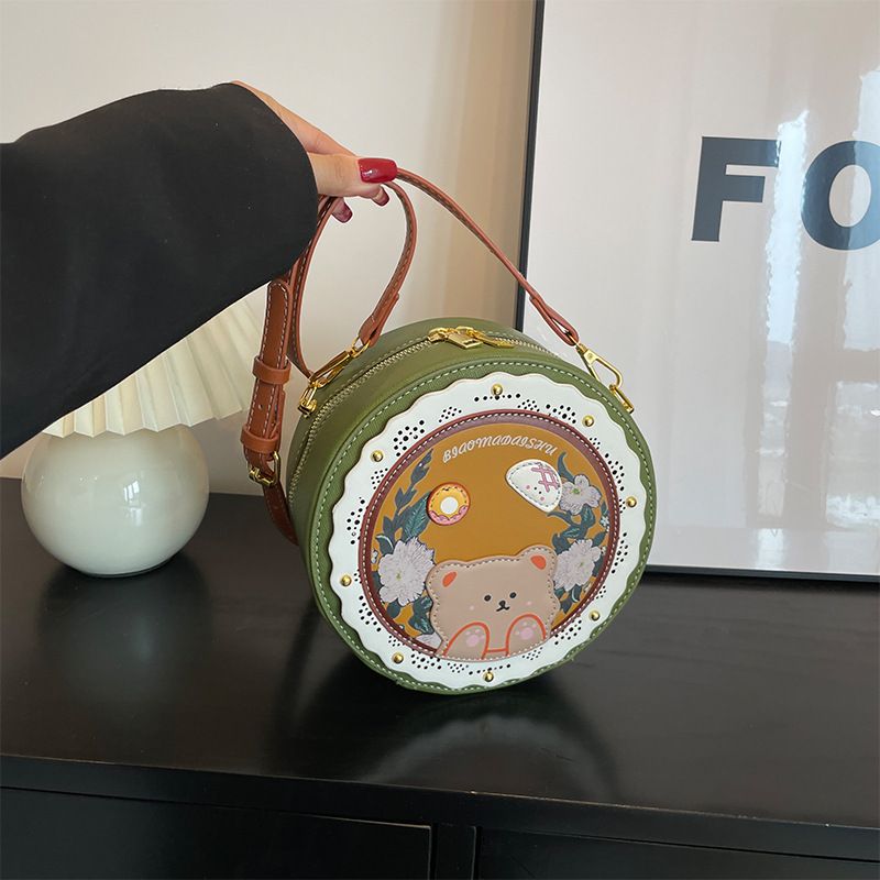 Borsa a tracolla versatile, rotonda, leggera e casual, di alta qualità, di design di nicchia per le donne, 2024, nuova moda_voghion.com