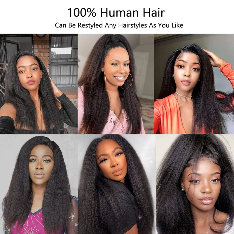 Transparente Lace Frontal Perücke Echthaar Lace Frontal Perücke 14 Zoll Kinky Straight Lace Front Echthaar Perücken für Frauen Echthaar_voghion.com