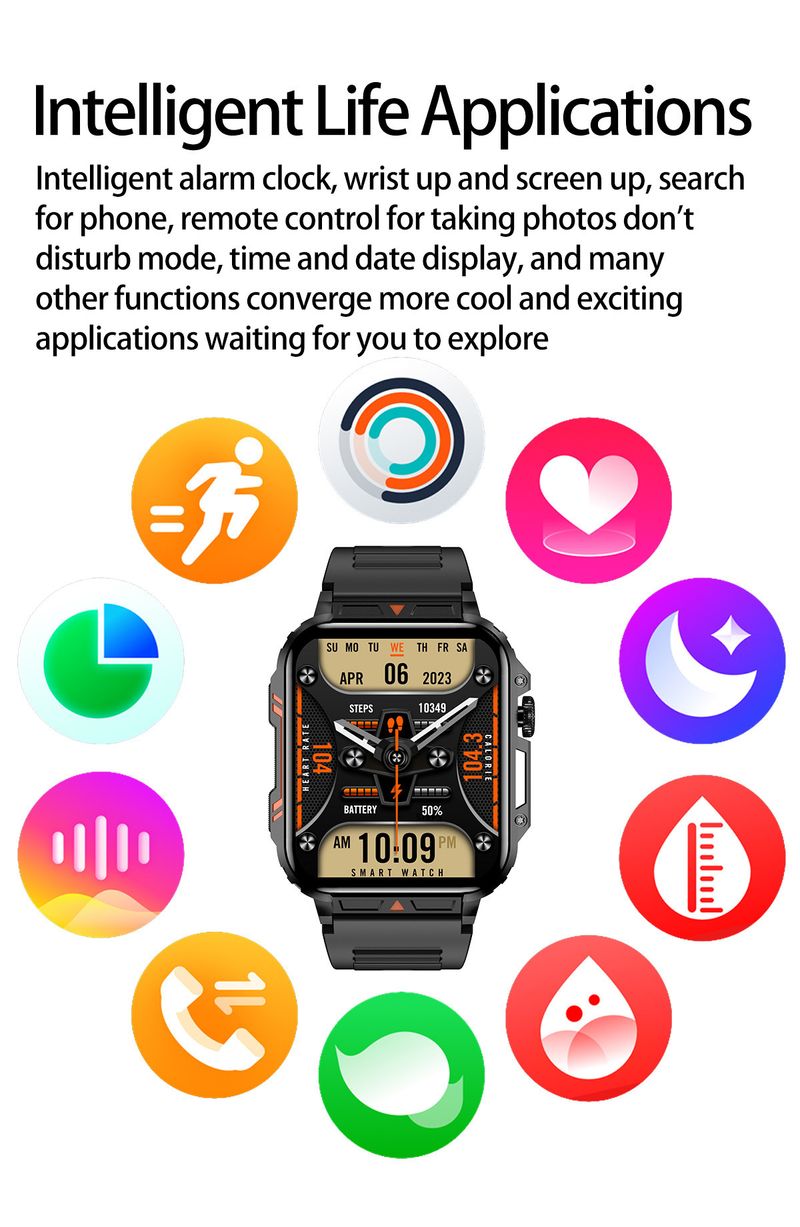Slimme horloges Nieuwe L81 Smart Watch Spraakoproep Bluetooth Hartslag- en bloeddrukmeting Multifunctionele stappenteller Muziekweergave_voghion.com