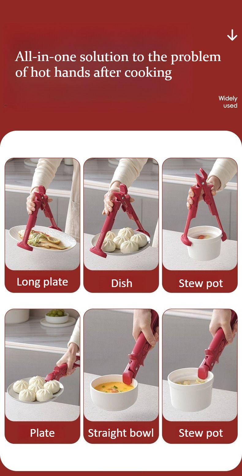2-in-1 hitzebeständiger Verbrühschutzclip aus Silikon | Sicherer Schüsselgreifer und Küchenzange | Mehrzweck-Verbrühschutz-Silikongreifer_voghion.com