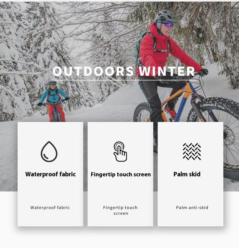 Warm Cycling Gloves For Autumn And Winter Skiing And Mountaineering Men's Driving And Cycling Velvet Touch Screen Anti Slip And Dew, Two Fingers_voghion.com
