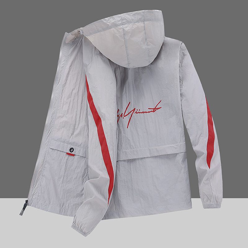 Unschlagbare Qualität Sommer-Kapuzenkleidung für Herren, ultradünne, atmungsaktive Sonnenschutzkleidung, Windjacke, neue Herrenmode_voghion.com