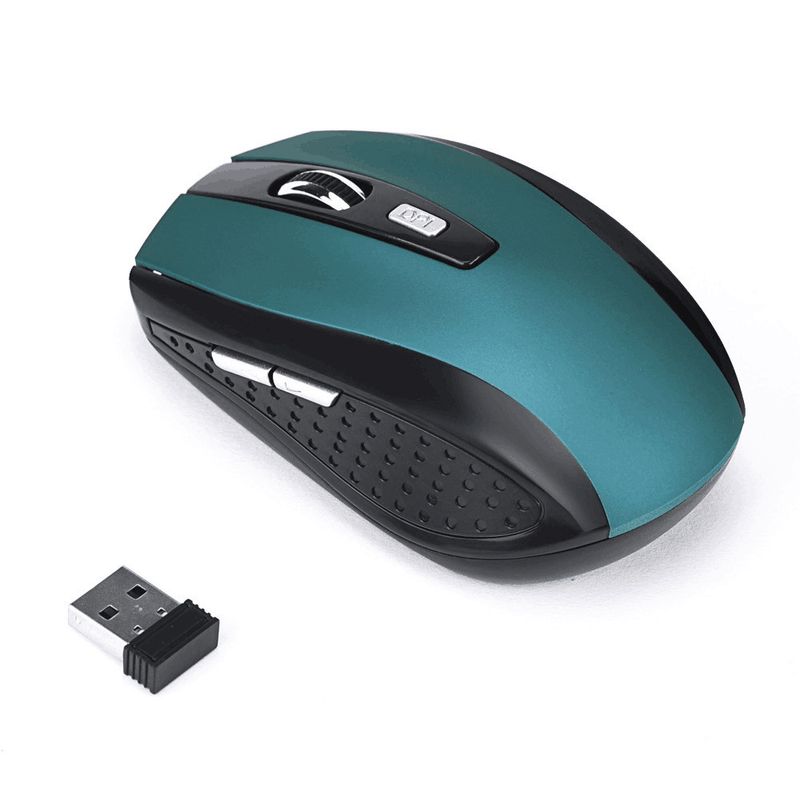 Ratón óptico inalámbrico de 6 botones – Ratón ergonómico de 2,4 GHz para portátil, 1200 DPI ajustables, clics silenciosos, rueda de desplazamiento de 4 direcciones (negro/rojo/plateado/azul/rosa)_voghion.com