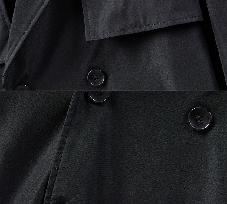 Giacca a vento di media lunghezza primaverile e autunnale da uomo coreano, cappotto doppiopetto alla moda britannico_voghion.com
