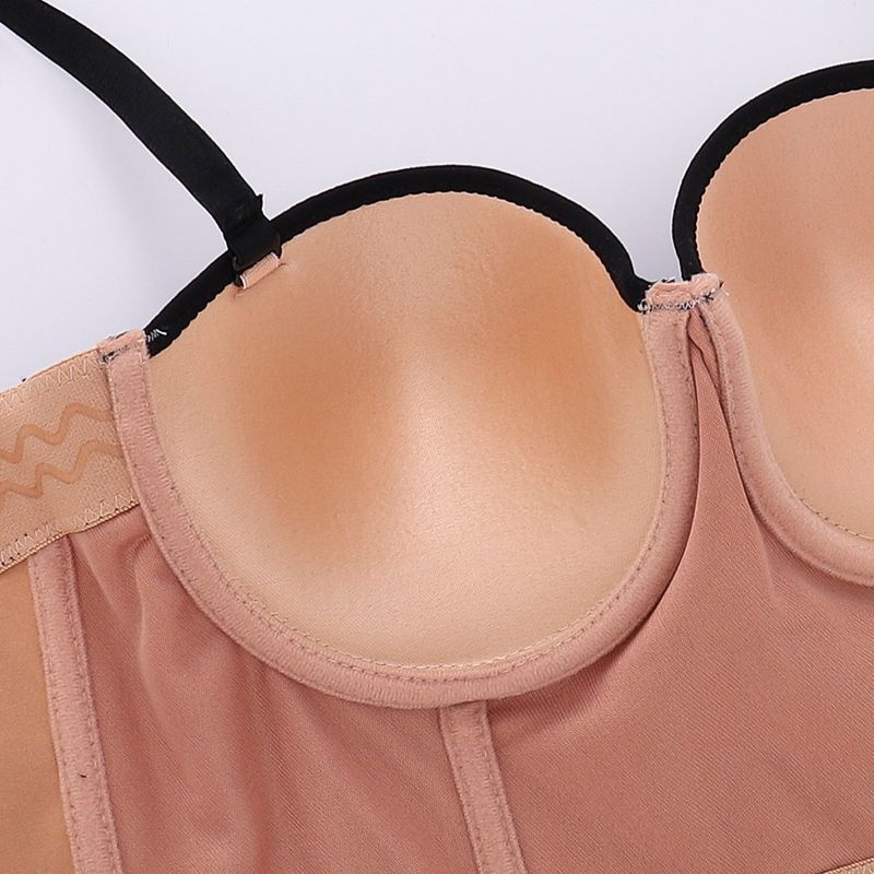 Reggiseno corto con ciglia finte e anello in acciaio, intimo arricciato, top a tubo con colori a contrasto, alla moda e alla moda_voghion.com