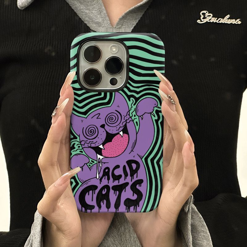 【 Hard Shell Material 】 Ins Style 2-in-1 16Promax Phone Case IPhone 15 Film 14 Trendy Cat 13/12 Female 11_voghion.com