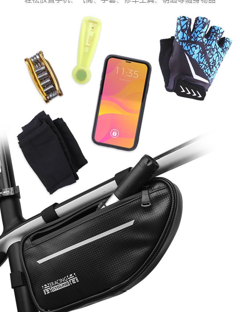 Bicycle Top Tube Triangle Front Frame Mountain Road Quick Release Saddle Bag Tool Cycling Gear New Model_voghion.com