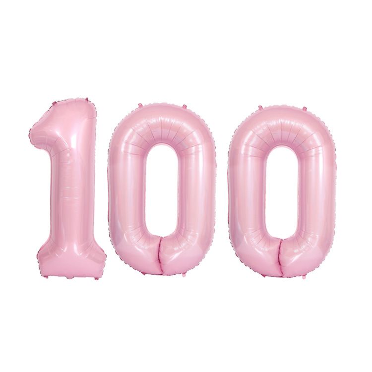 40-Inch Pearlized Foil Number Balloons – Blue & Pink Giant Digits For Birthday Celebrations (Set Of 0 & 1)_voghion.com
