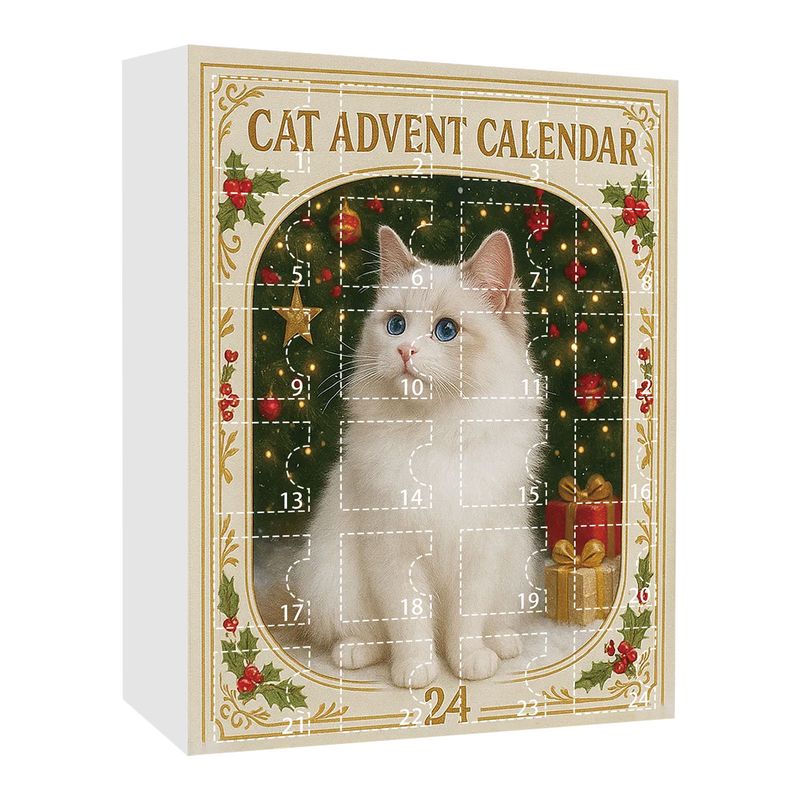 Neu eingetroffen: Der perfekte Adventskalender mit Überraschungsbox für Katzenliebhaber, Weihnachtsbaumschmuck, Acryl-Ornamente_voghion.com