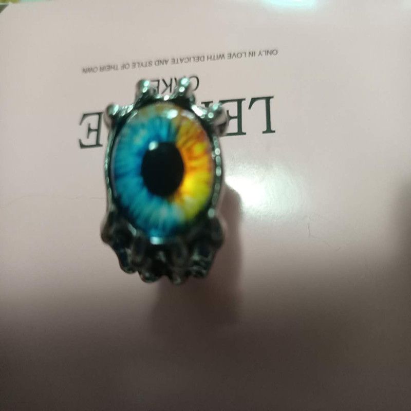 Cool Dragon Eagle Claw Eye Personalized Punk Stainless Steel Open Ring for Men and Women's Handicrafts_voghion.com