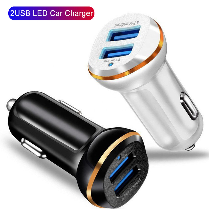 Caricabatteria per auto USB doppio Phnom Penh con luce blu LED 3.1A Music Festival_voghion.com