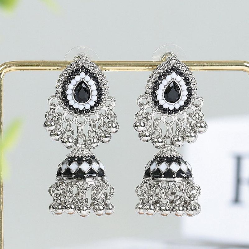 Perline colorate bohemien Orecchini etnici Orecchini da donna 2024 Moda Lanterna smaltata Orecchini lunghi Gioielli da sposa indiani Jhumkas_voghion.com