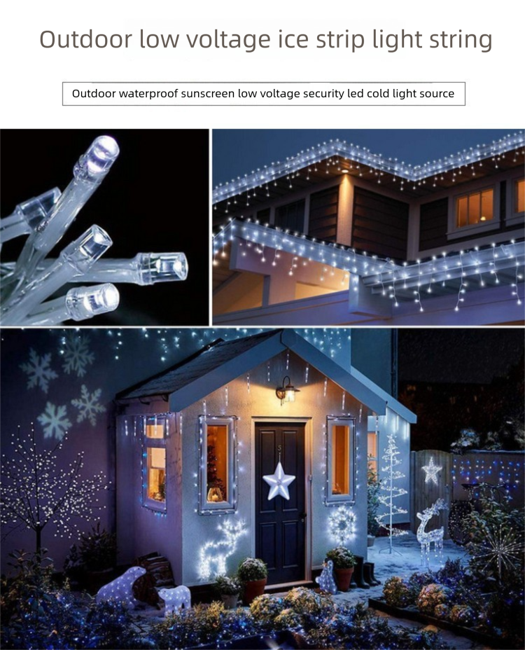 Rideau de glace à LED basse tension pour célébrités Internet, décoration de jour, ciel étoilé, cascade_voghion.com