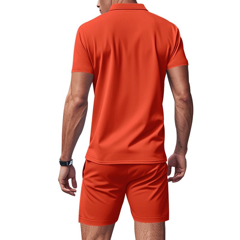 Completo da uomo con pantaloncini a maniche corte, slim fit, sportivo, ad asciugatura rapida, polo_voghion.com