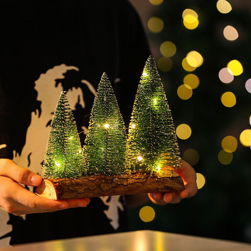 New Tabletop Christmas Tree Ornament Mini Christmas Tree With Lights, Luminous Scene, Festive Atmosphere Arrangement_voghion.com
