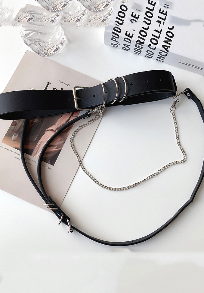 Körperkorsett Sexspielzeug Damengeschirr Techwear PU Leder Taillenkette Breiter Gürtelgurt Bondage Dessous Y2k Acces_voghion.com