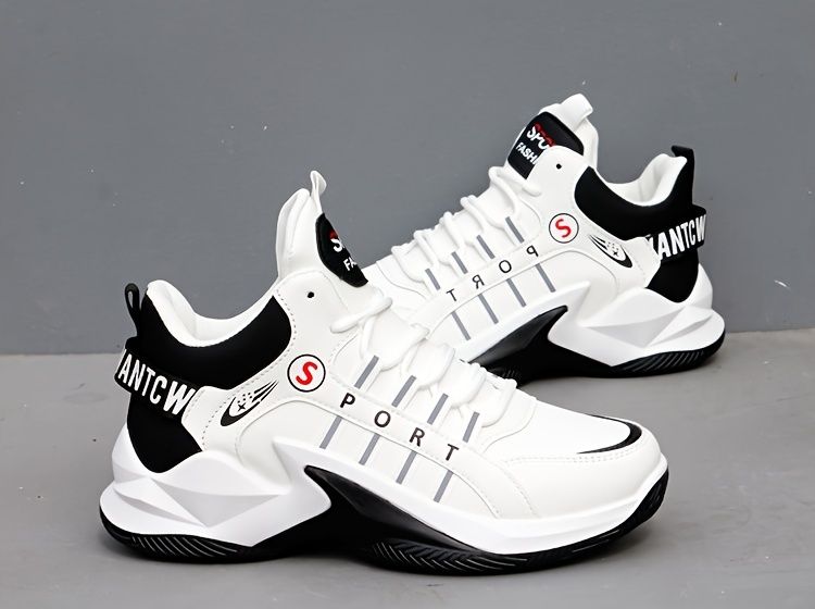 Chunky sneakers met veters voor heren, sportschoenen voor papa-schoenen, schokabsorberende en ademende schoenen voor het hardlopen van basketbaltraining in de sportschool_voghion.com