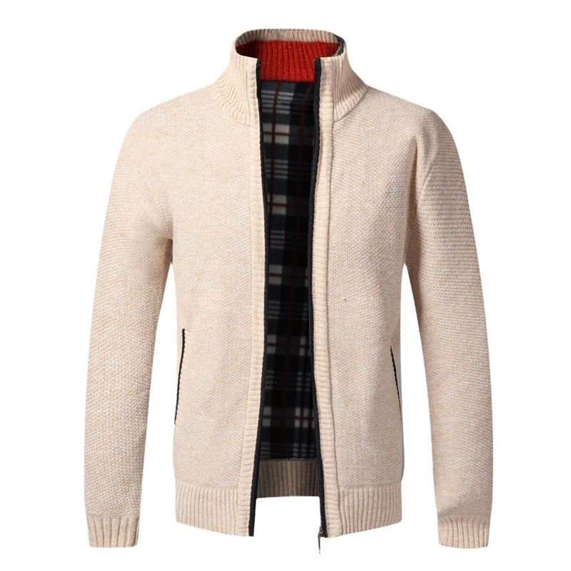 Herfst winter gebreide cardigan trui met fluwelen jasje, losse en dikke pasvorm, plus size Koreaanse versie trendy nieuwe heren_voghion.com