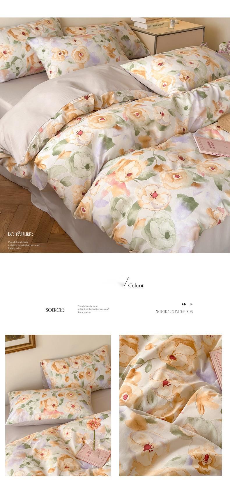 Set di biancheria da letto estiva in Lyocell Tencel, quattro pezzi, nuovo, Ice Silk, copripiumino e lenzuolo con angoli, tre pezzi_voghion.com