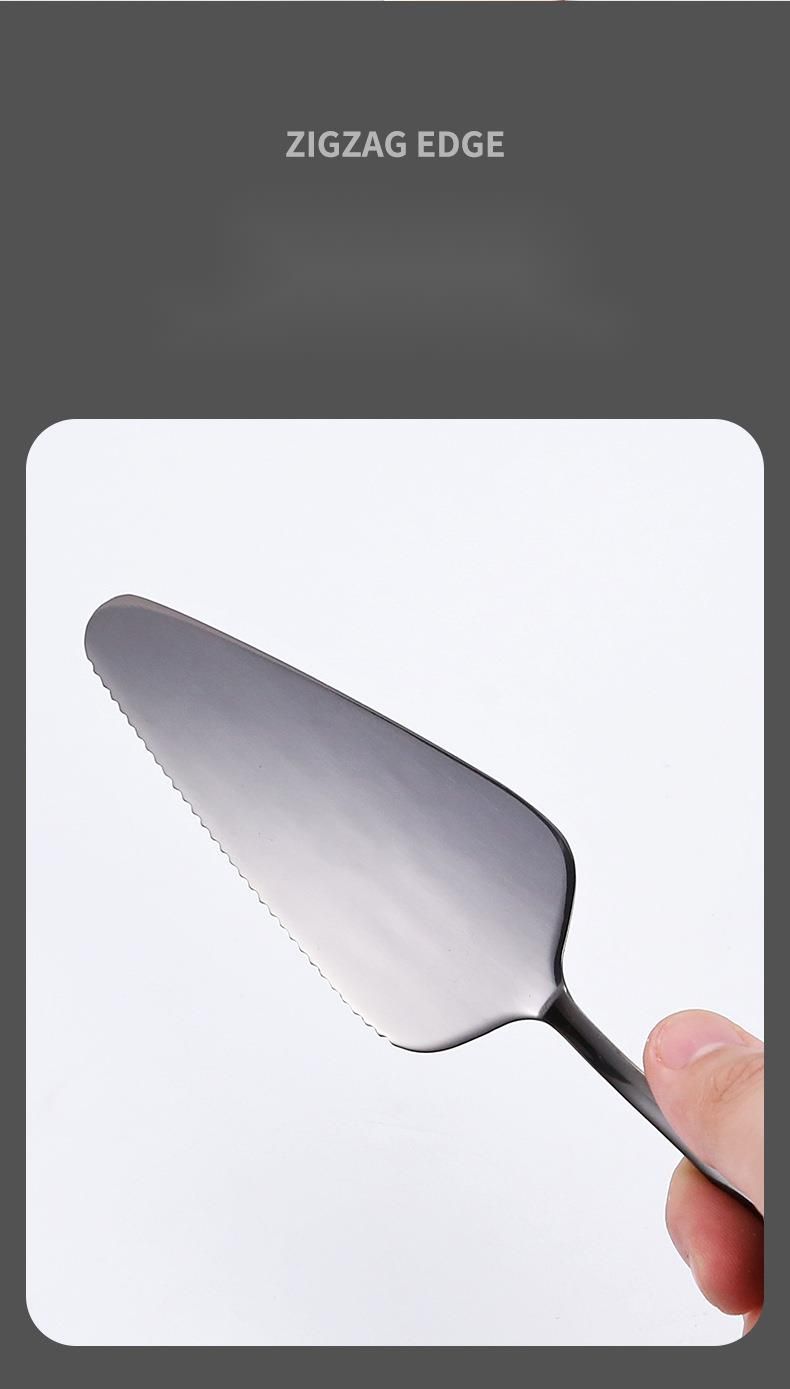 Espátula de pizza de aço inoxidável 1010, espátula triangular com dentes dourados, ferramenta de cozinha para assar_voghion.com