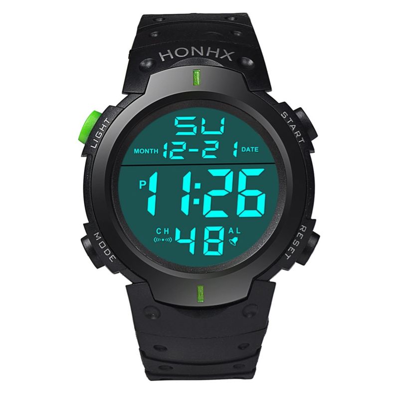Yamaler HONHX Unisex regulowany pasek z podświetleniem, duża tarcza, sportowy cyfrowy zegarek na rękę_voghion.com