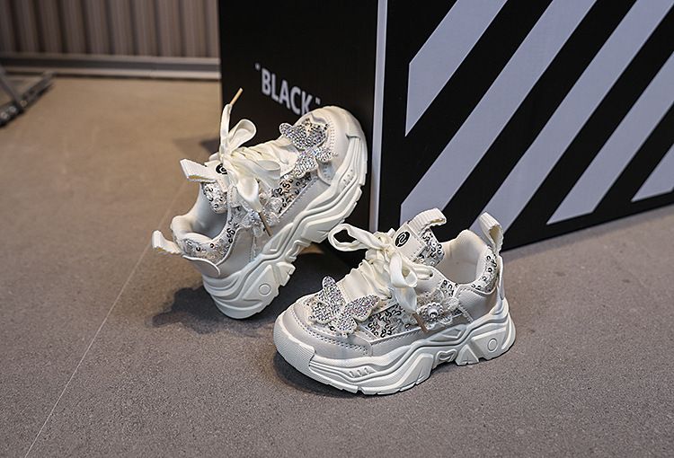 Mother & Kids Sneakers Baby Girl Princess Soft Sole Fashion Shoes Sequin Butterfly Shoes_voghion.com