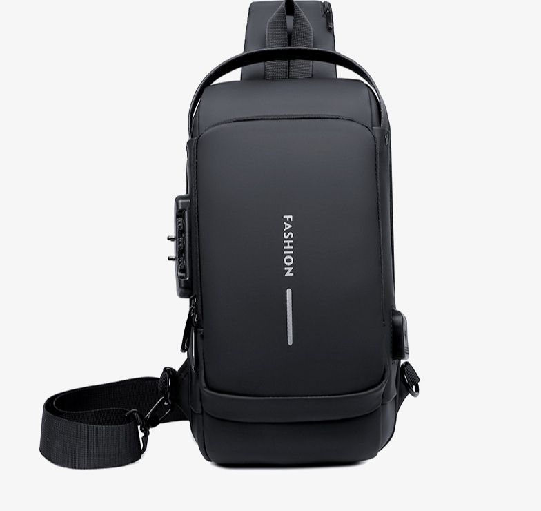 Brusttasche für Herren, Zahlenschloss, Fahrradtasche mit Diebstahlschutz, lässige Lauf- und Reisetasche im Freien, Gürteltasche, Sportrucksack mit einer Schulter zum Umhängen._voghion.com