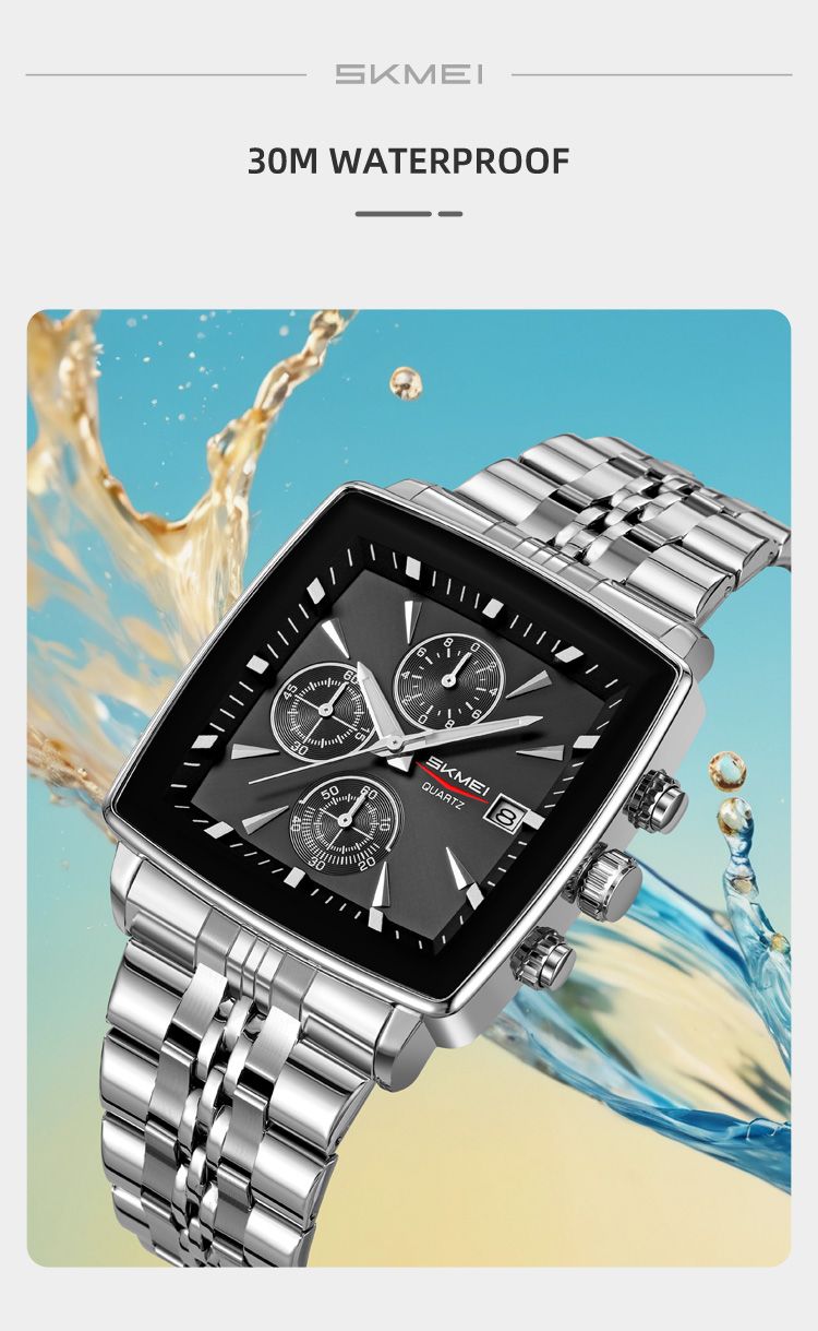 Orologio da polso al quarzo con cronometro da uomo e da donna, di lusso, con data, design alla moda, impermeabile, Reloj Hombre_voghion.com