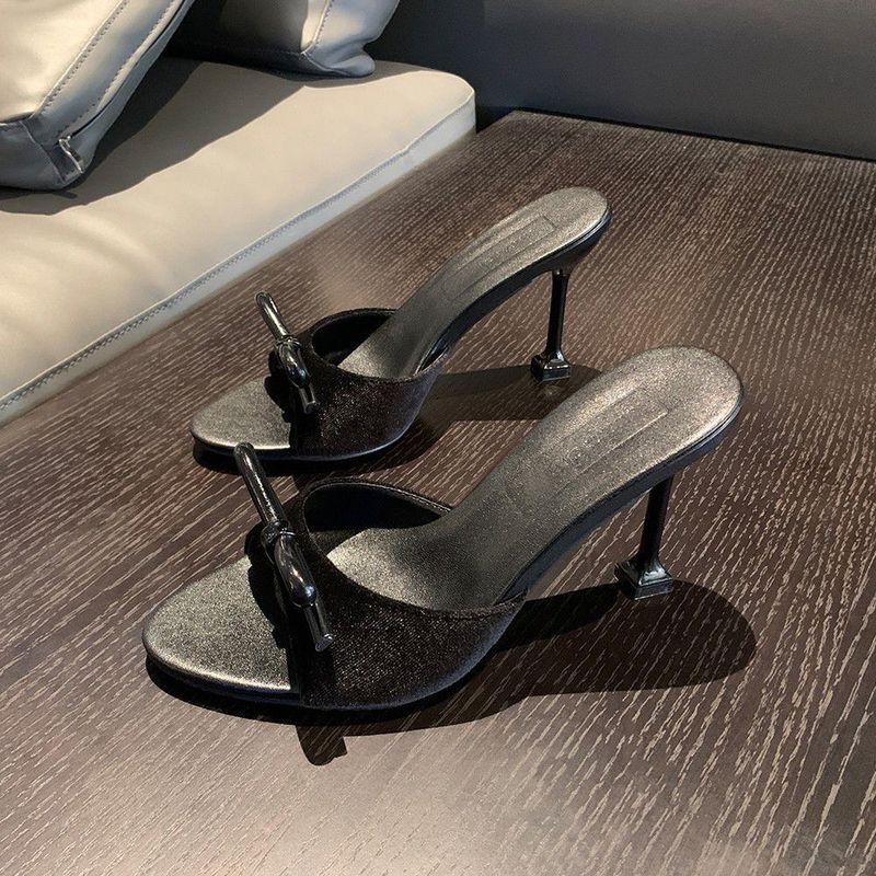 Sandali con tacco, ciabatte con fiocco, moda estiva da donna, 2025, nuovi e alla moda, squisiti e versatili._voghion.com