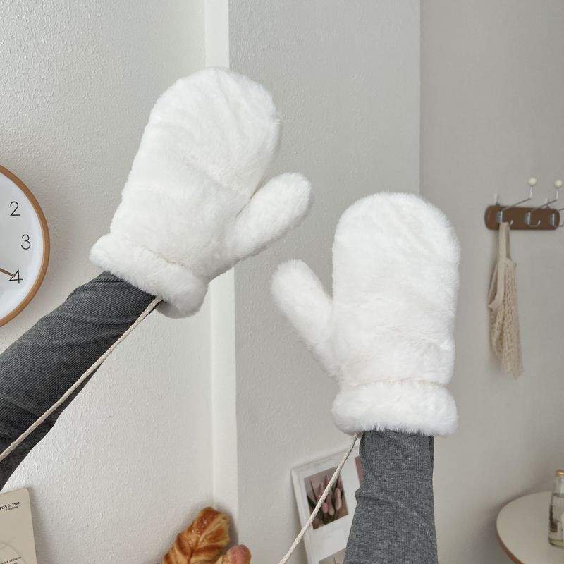 Tableau lumineux blanc pur, peluche, gants d'hiver portables unisexes à monter soi-même, coupe-vent et chauds à suspendre au cou_voghion.com
