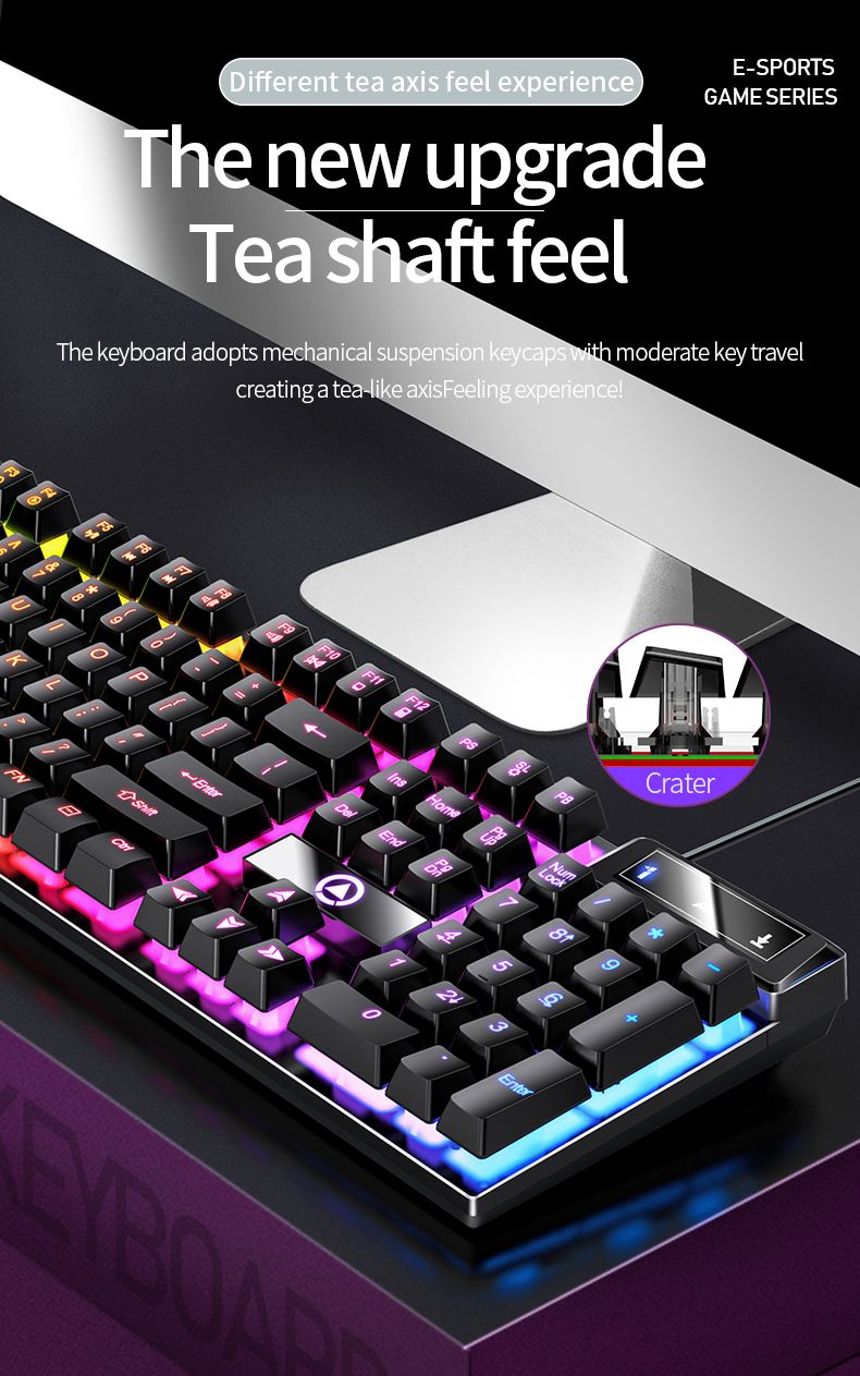 INDIAO Keyboard Gaming Wired Laptop Desktops PC Computer Office Accessories Low Profile Gamer Keyboards With Numpad_voghion.com
