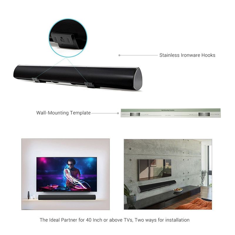 100 W HiFi-kaiutin SoundBar Langaton Bluetooth-kaiutin 2.0 Kotiteatteri Deep Bass Effect/ Kaukosäädin/3D Surround Sound Bar PC-televisioon_voghion.com