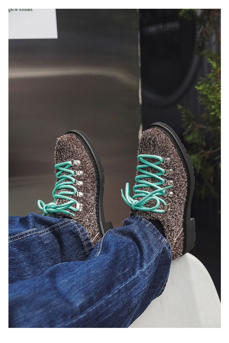 Men's Casual Streetwear Derby Shoes With Thick Sole & Color Blocking Design - Comfortable For Business & Outdoor Wear_voghion.com