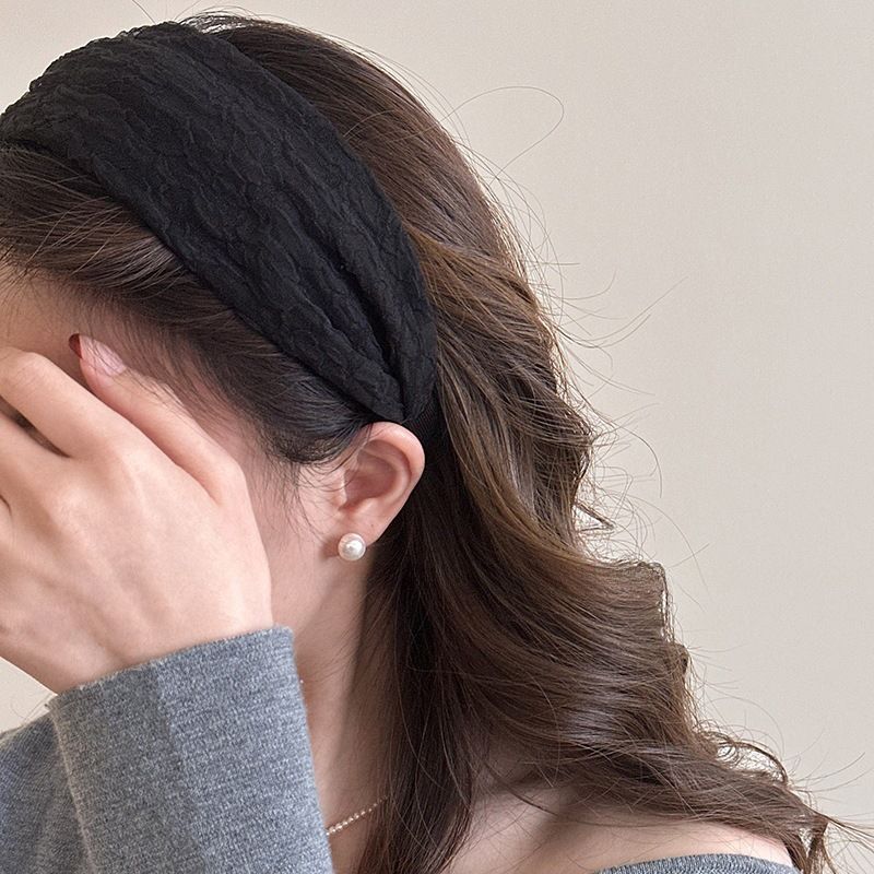 Fascia larga in chiffon per donna 2025, nuovo stile, elegante fascia per capelli per lavare il viso, accessorio per capelli a corona alta_voghion.com