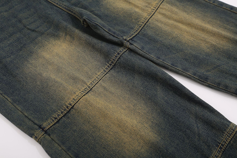 Men's loose straight leg suspender jeans romper_voghion.com