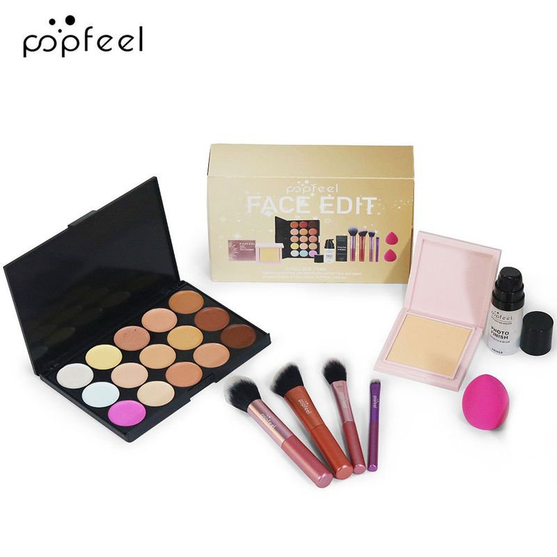 Make-up-Sets Hit Popfeel Make-up-Set Concealer Foundation Make-up-Pinsel Make-up Beauty-Tool Geschenkbox SET006C_voghion.com