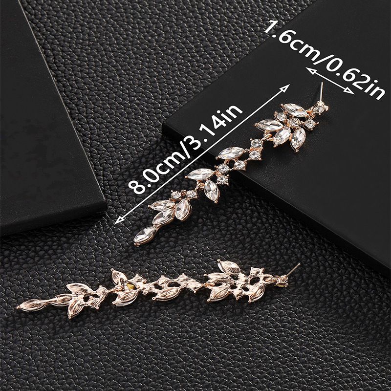 Orecchini alla moda, orecchini lunghi con nappe e zirconi, orecchini femminili, tendenza, luce, lusso, orecchini di nicchia, orecchini di celebrità in rete_voghion.com