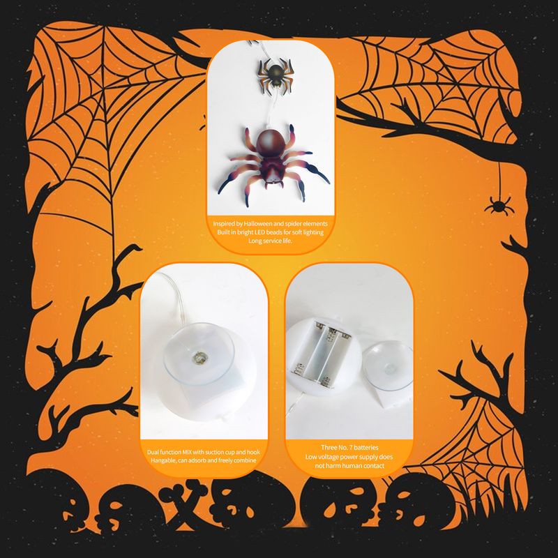 Luci di Halloween spettrali con decorazioni a forma di zucca, teschio, gufo e ragno - Illuminazione a LED per feste al chiuso, per stanze di fuga in stile casa stregata_voghion.com