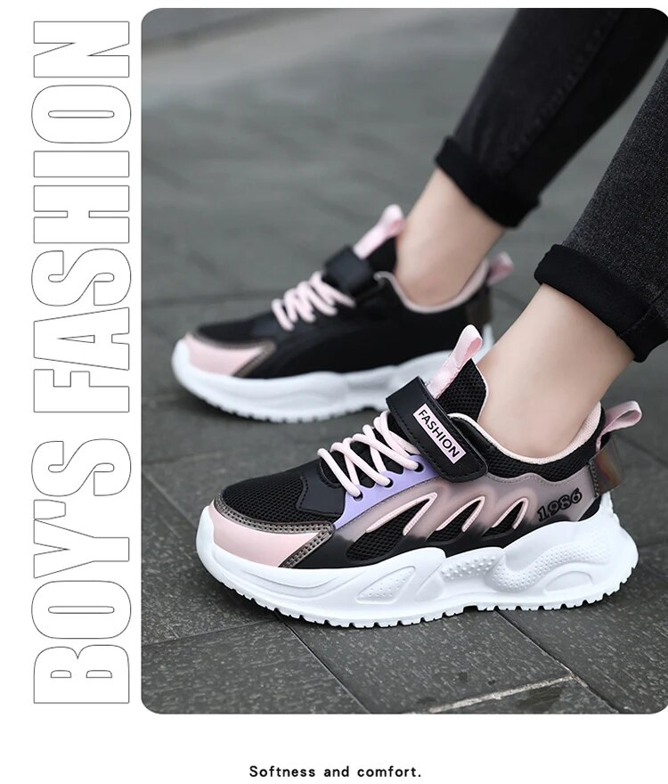 Breathable and non slip outdoor shoes for girls aged 5 to 16, tennis, walking, comfortable, casual, fashionable_voghion.com