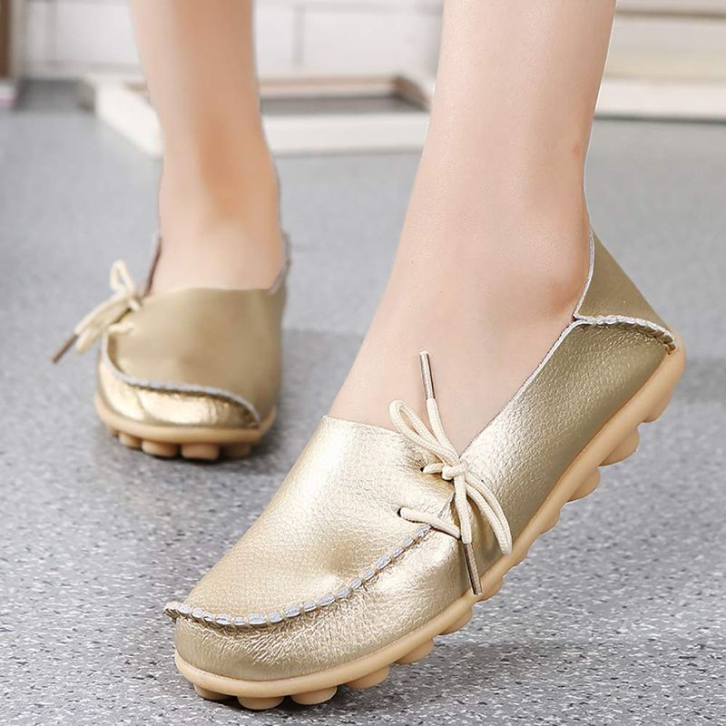 Damen Schnürschuhe, klassisch, Oxford, Boot, Ballett, Fahren, Mokassins, flach, weiches Leder_voghion.com