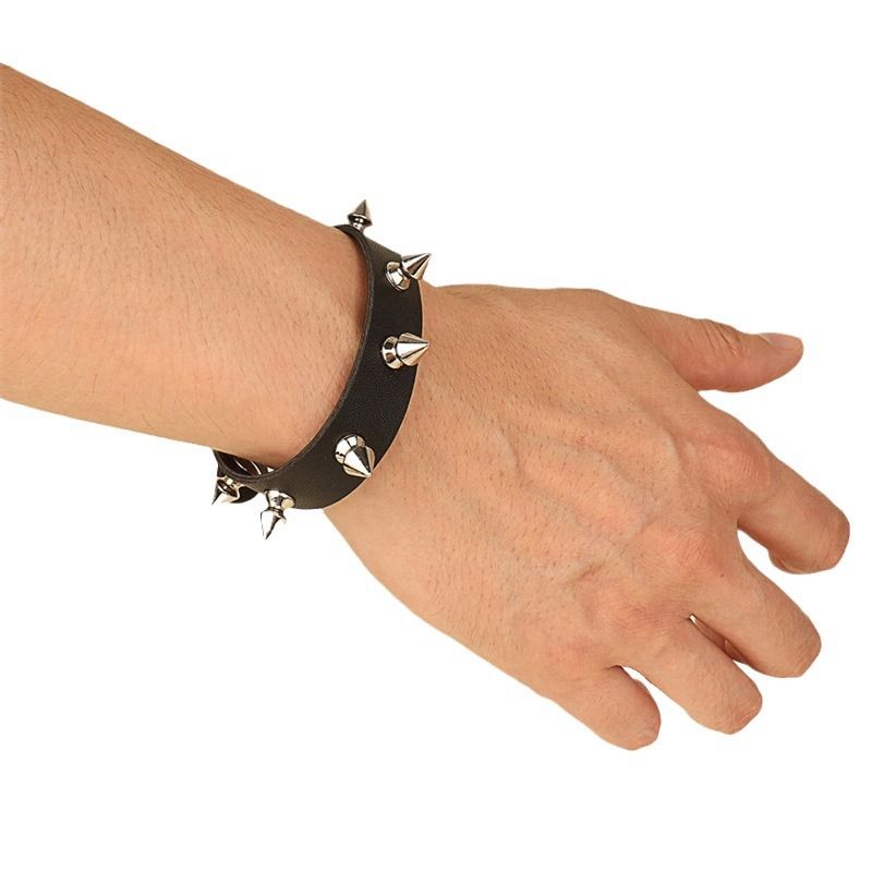 Einzigartiges Modepaar Leder Punk Style Trend Nieten Rock Gothic Armband_voghion.com