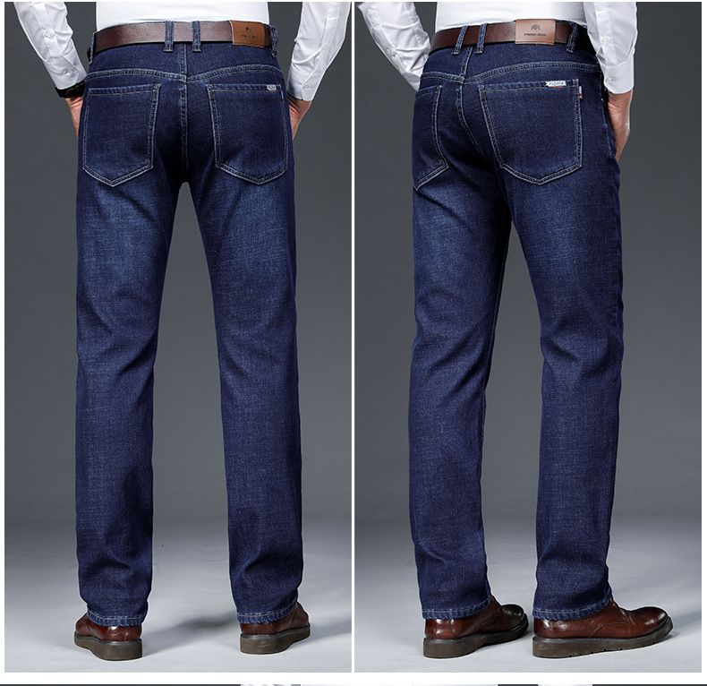 Winterweiche, dicke Business-Jeans für Herren, für junge und mittelalte Männer, locker sitzende, warme Denim-Langhosen, Business-Herrenbekleidung_voghion.com