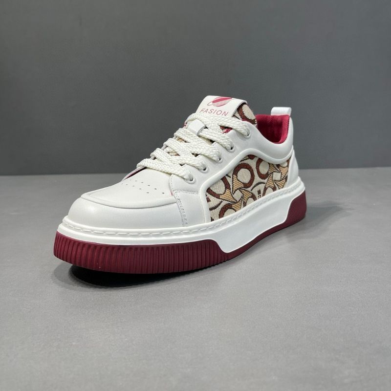 Scarpe sportive da uomo in pelle versatili e personalizzate, alla moda, con suola spessa, quattro stagioni, nuove, basse e con lacci, casual, da uomo_voghion.com