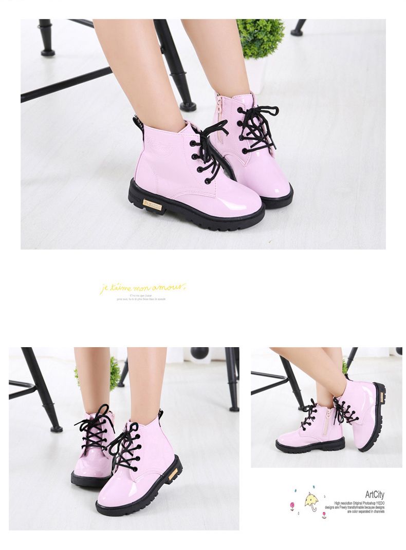 2024 neue Winter Kinder Schuhe PU Leder Wasserdicht Plüsch Kinder Schnee Marke Mädchen Jungen Casual Stiefel Mode Turnschuhe_voghion.com
