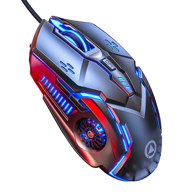 Przewodowa mysz gamingowa z podświetleniem RGB, 6 przyciskami 6D, 3200 DPI, ergonomiczna konstrukcja do komputerów PC i laptopów_voghion.com