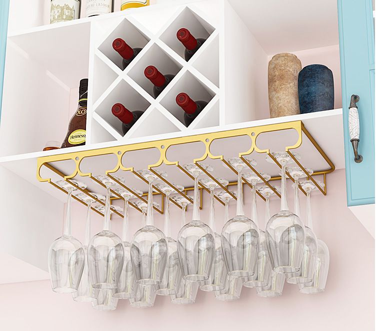 Cross-border creative goblet rack iron wine cup holder upside down home wine cabinet bar hanging wine cup holder_voghion.com